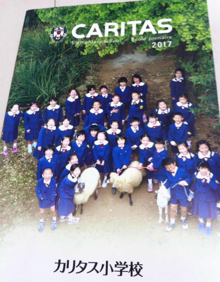 カリタス小学校の学校案内パンフレット（表紙）の画像キャプチャ
