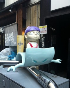 天神通り商店街の鬼太郎シリーズ～ねこ娘、一反木綿画像キャプチャ