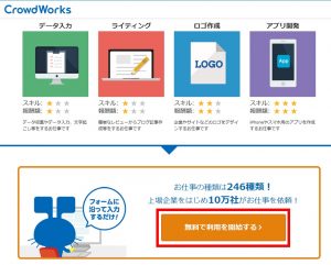 クラウドワークスへの登録画面の画像