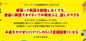 ベビーパークの英語育児はお金をかけないでバイリンガルを育てるという教育方針であるという画像