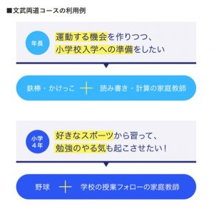 家庭教師ファーストの文武両道コースの利用例