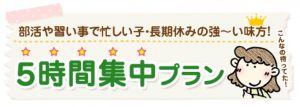 家庭教師のあすなろ 5時間集中プラン