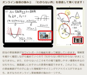 家庭教師あすなろ オンライン指導 ホワイトボード機能の活用
