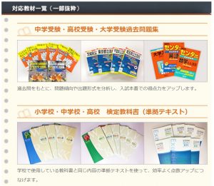 インターネット家庭教師Nettyの対応教材