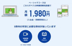 スタディサプリは月額料金1,980円で小学4年生～高校3年生の映像授業が見放題