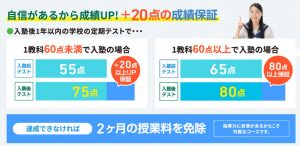 オンライン家庭教師Wamの1教科+20点の成績アップ保証