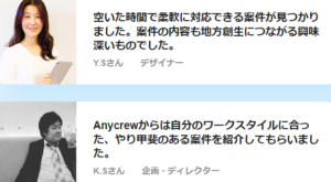 口コミ評判のエニィクルーは副業として案件を受注しやすい等解説