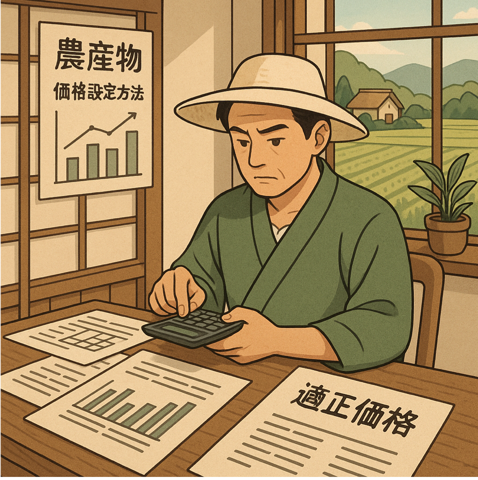 農産物の価格設定方法と適正価格を見極めるコツを表現した図解イラスト