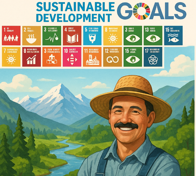 SDGsと持続可能な農業を表現するデザイン