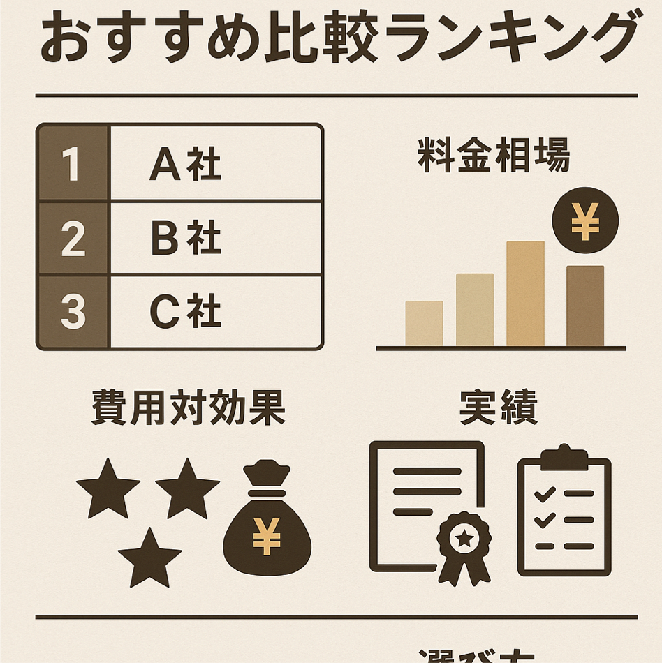 農家ホームページ制作会社おすすめ比較ランキングと料金相場・費用対効果・実績・選び方を表現した図解イラスト