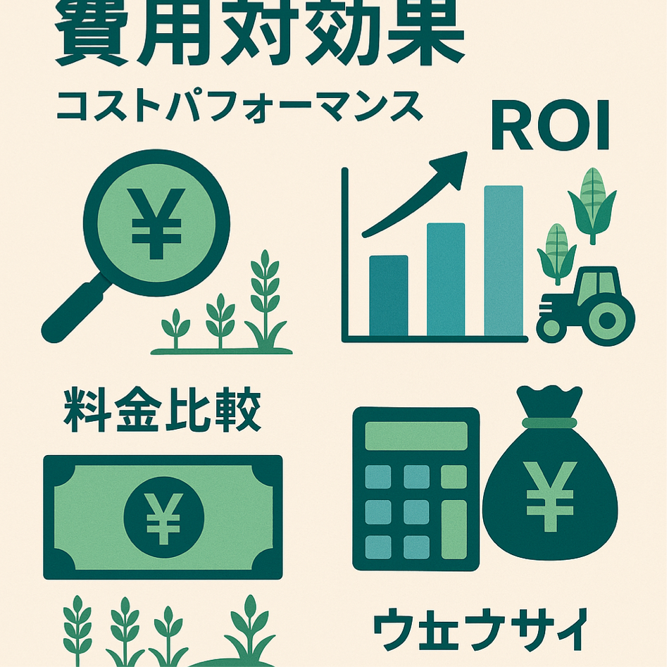  費用対効果を重視する農家におすすめのホームページ制作会社比較ランキングを表現した図解イラスト