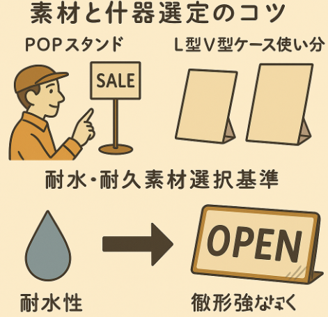 POP素材・什器選定のコツ図解