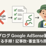 AdSense不合格から合格ロードマップを経て収益化成功へ向かう審査突破フローイメージ