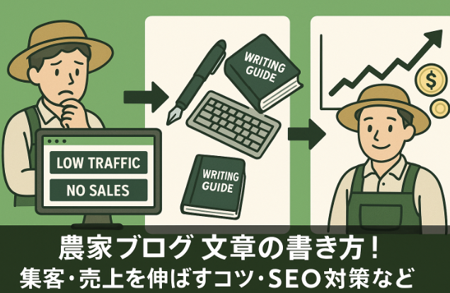 アクセス・売上に悩むブログから文章の書き方ノウハウを経て集客・売上アップ成功へ向かうスキル向上フローイメージ