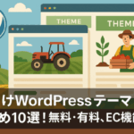 複数のテーマから比較解説を経て理想のサイトが完成するテーマ選びフローイメージ