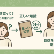 有機野菜への疑問を抱く消費者から正しい知識を経て自信を持って選択できるようになるフローイメージ