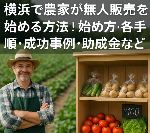 人手不足に悩む農家から無人販売導入を経て人件費削減と売上アップを実現するフローイメージ