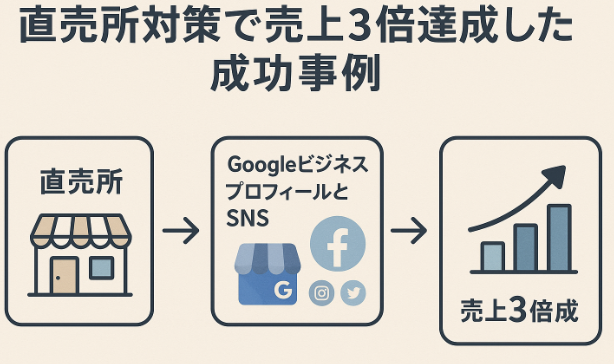 直売所対策で売上3倍達成した成功事例の図解イラスト