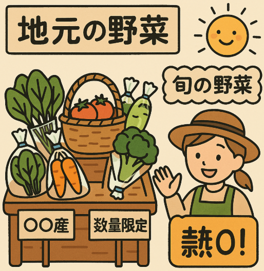 道の駅での野菜POP活用イメージ