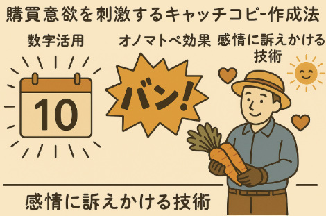 購買意欲を刺激するキャッチコピー作成法図解