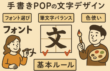手書きPOP文字デザインのコツ図解