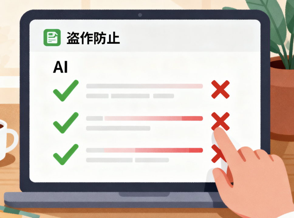 AI記事の盗用チェックと独自性確保の重要性の図解