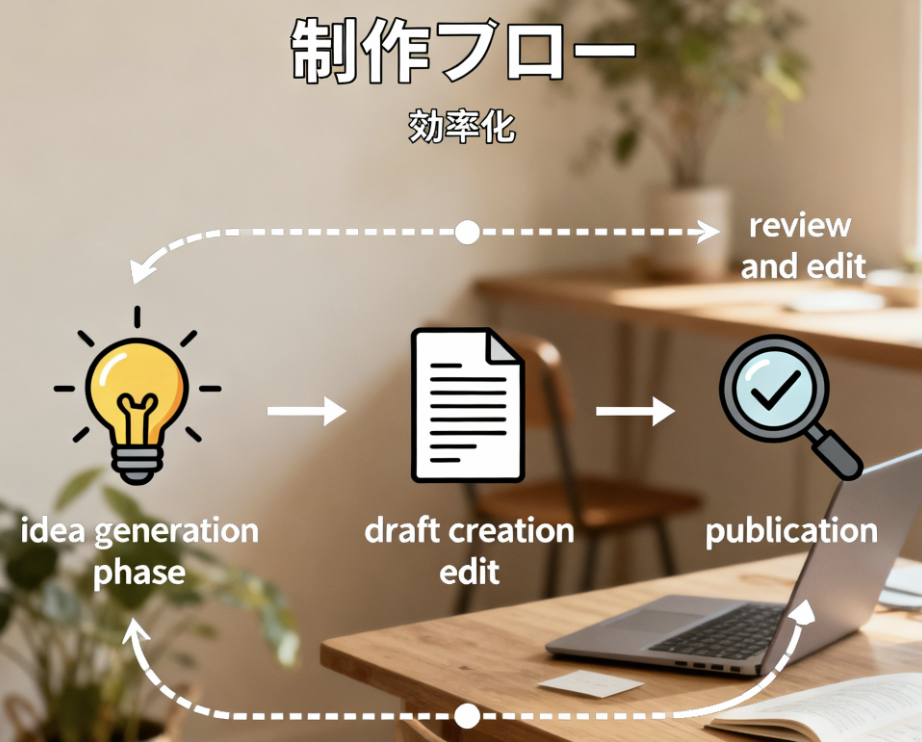 AIを活用した農業ホームページ記事作成の全体的なワークフロー図解