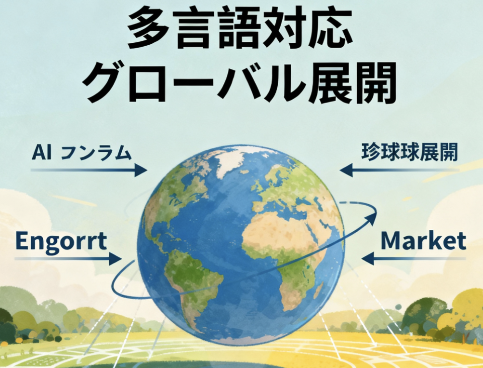 AI記事の多言語対応で海外市場への展開が可能になるメリットの図解
