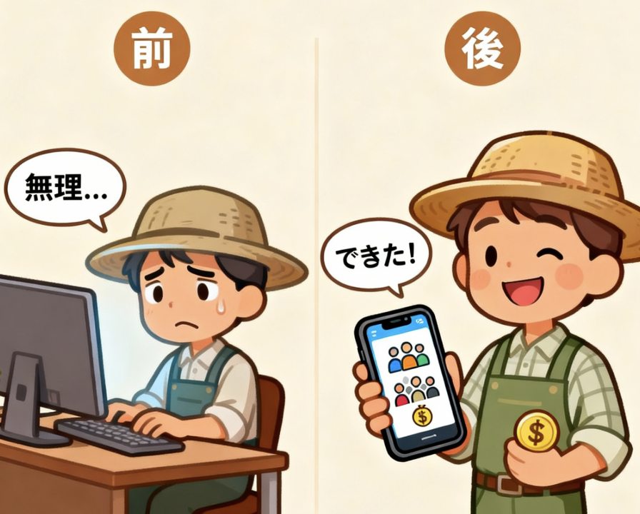 スマホアプリでホームページ作成を成功させ、集客と利益アップを実現するイメージ図解