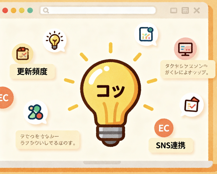 公開後の農業ホームページをスマホアプリで運用するコツのイラスト