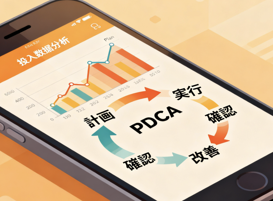 スマホでアクセス分析を行い、PDCAサイクルでサイトを改善する図解