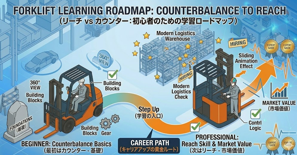 フォークリフトの運転方法「リーチとカウンター、どちらを先に覚えるべきか｜初心者の最適な学習順序」を把握して成功した人