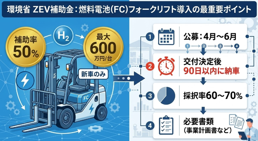 フォークリフト購入補助金_燃料電池フォークリフト 補助金 環境省の最新情報｜最大600万円の補助率と申請条件