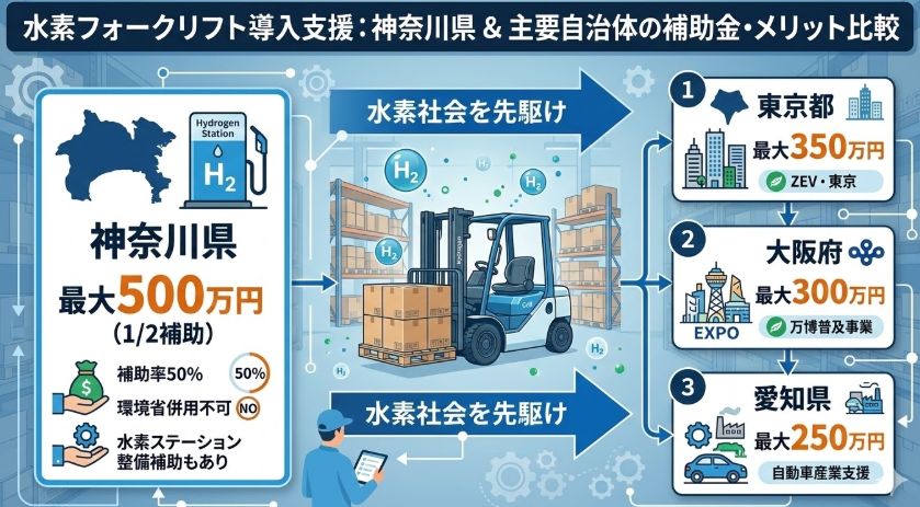 フォークリフト購入補助金_水素 フォークリフト 補助金で脱炭素実現｜神奈川県の強力なバックアップ制度