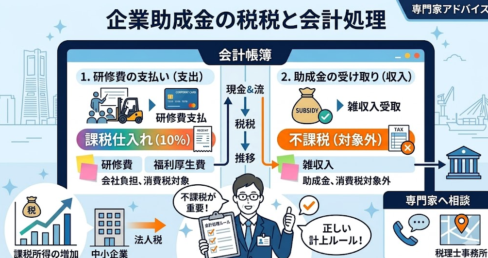 法人向けのフォークリフト助成金ガイドとして、フォークリフト助成金 法人のための税務処理と経費計上｜助成金受け取り後の会計処理ポイントを理解して成功したフォークリフト利用企業
