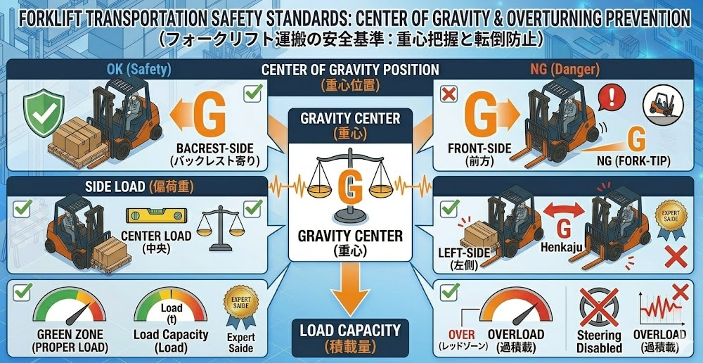 フォークリフトの運転方法「フォークリフト運搬方法の安全基準｜荷物の重心把握と転倒防止」を把握して成功した人