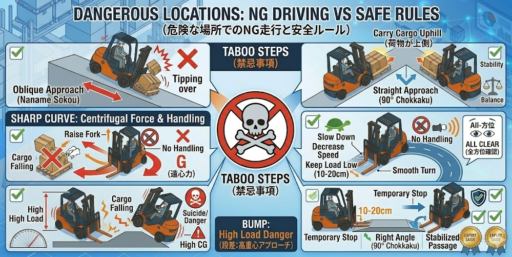 フォークリフトの運転方法「段差・スロープ・カーブ走行時のNG事項｜フォークリフト運転による事故を防ぐための実践知識」を把握して成功した人