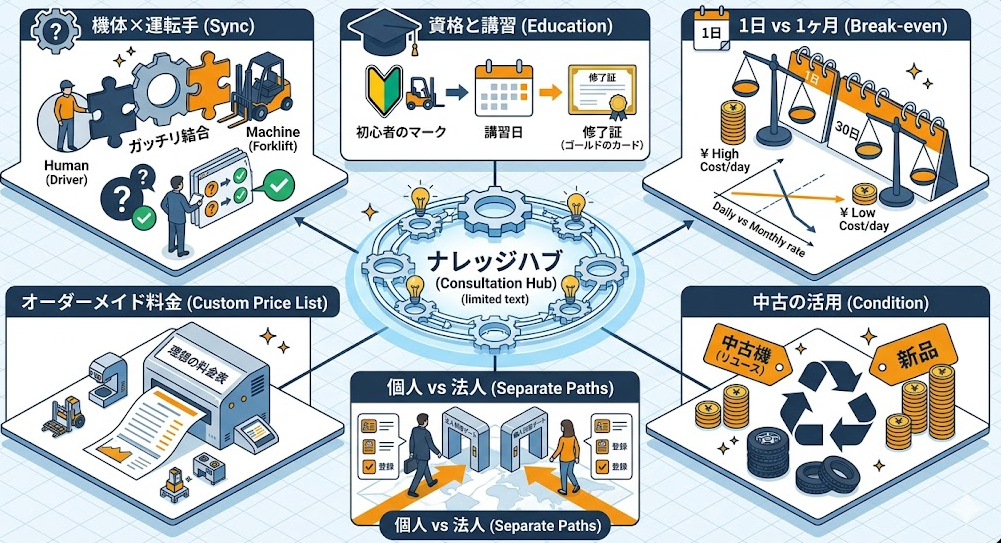 フォークリフトレンタル料金表における、フォークリフトレンタル料金表が気になる人によくある質問を理解して成功したフォークリフト利用企業