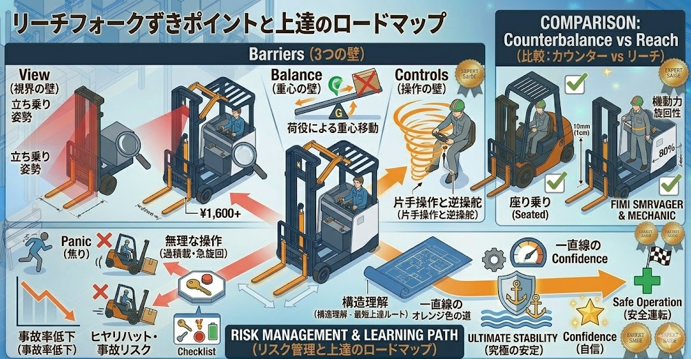 リーチフォークリフトの運転方法に関する「なぜリーチフォークリフトの運転方法は難しい？初心者がつまずく原因と注意点を解説」を把握して成功した人