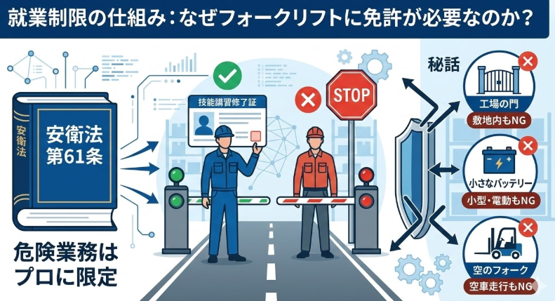 フォークリフト免許なし_就業制限とは何か｜「危険業務は有資格者に限定」の考え方