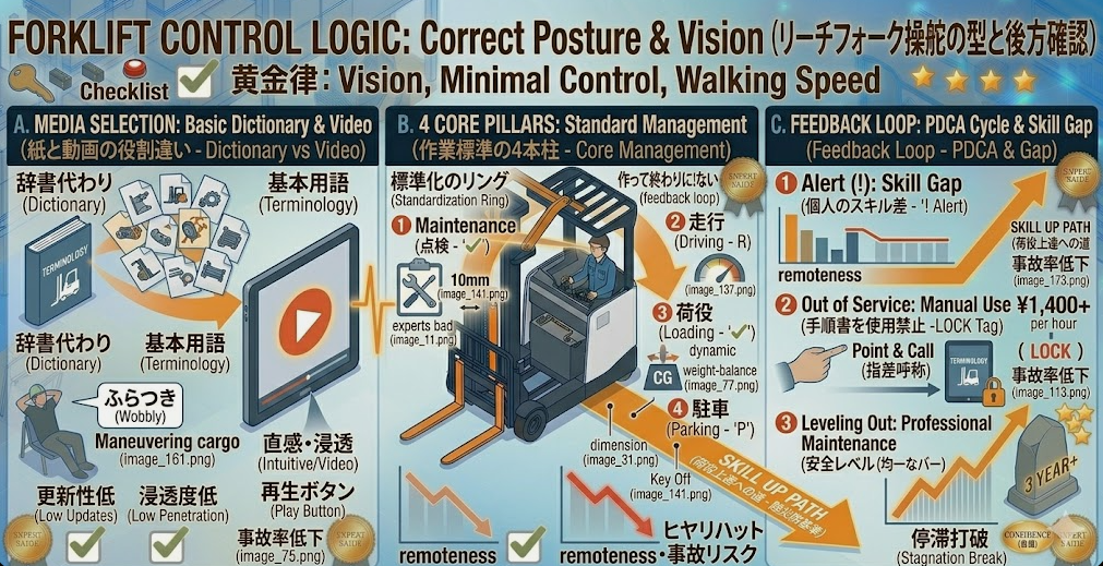 リーチフォークリフトの運転方法に関する「法人向け「リーチフォークリフト運転マニュアル・作業手順書」を最短で整備する方法と選び方」を把握して成功した人