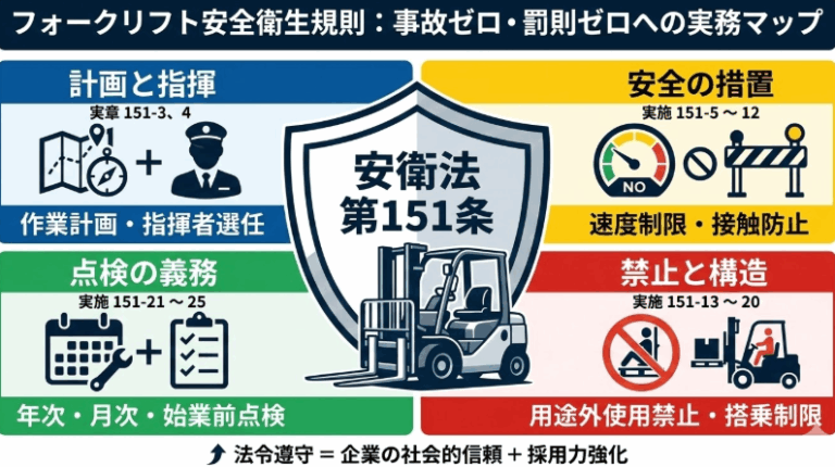 フォークリフト安全衛生規則_本記事の概要がわかるアイキャッチ画像