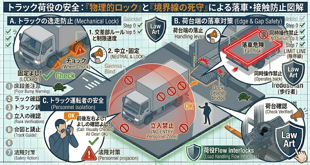 フォークリフトの荷役作業手順における「視界が遮られる時の運搬（後進・誘導者・合図）」を把握して成功したフォークマン