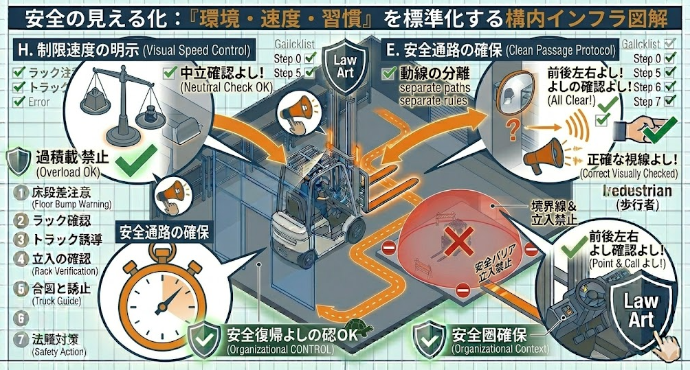 フォークリフトの荷役作業手順における「荷役 注意点（過積載禁止／荷崩れ防止／停車時の逸走防止）」を把握して成功したフォークマン