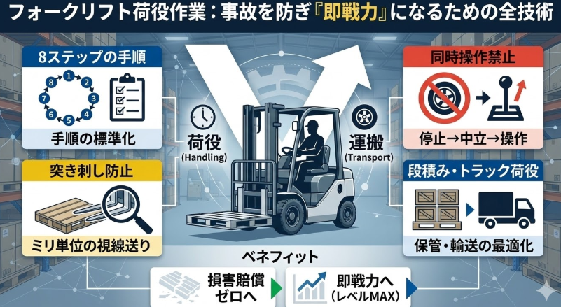 フォークリフトの荷役作業手順_本記事でわかることの画像