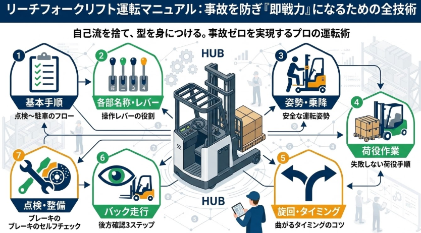 リーチフォークリフト運転マニュアル_本記事の概要がわかるアイキャッチ画像