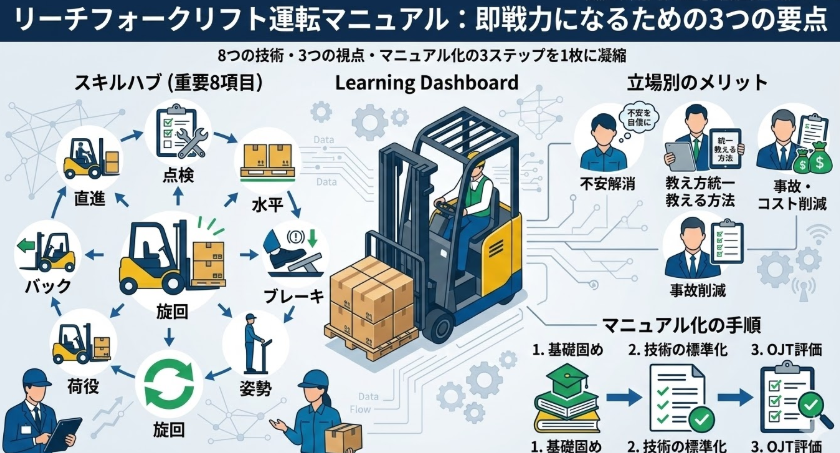 リーチフォークリフト運転マニュアル_初心者・教育担当・法人向け「リーチフォークリフトの運転方法マニュアル」の要点を最初に解説
