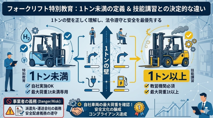 フォークリフト特別教育とは_最大荷重1トン未満が対象?フォークリフト特別教育の定義と範囲