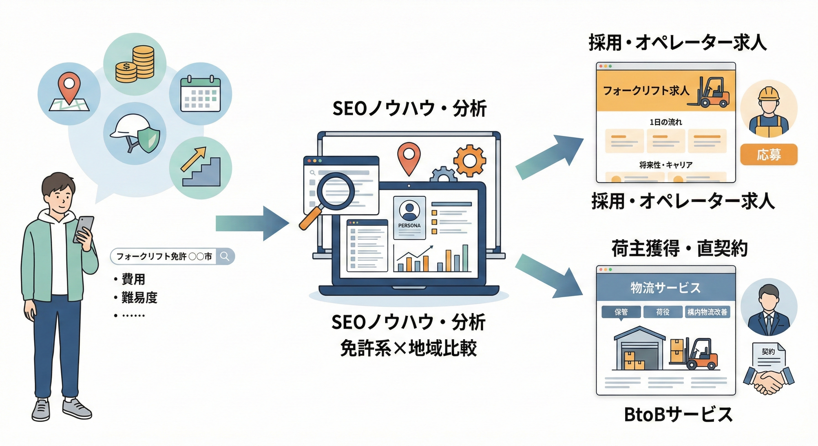 フォークリフト企業SEO_フォークリフト免許の実績ノウハウ活用