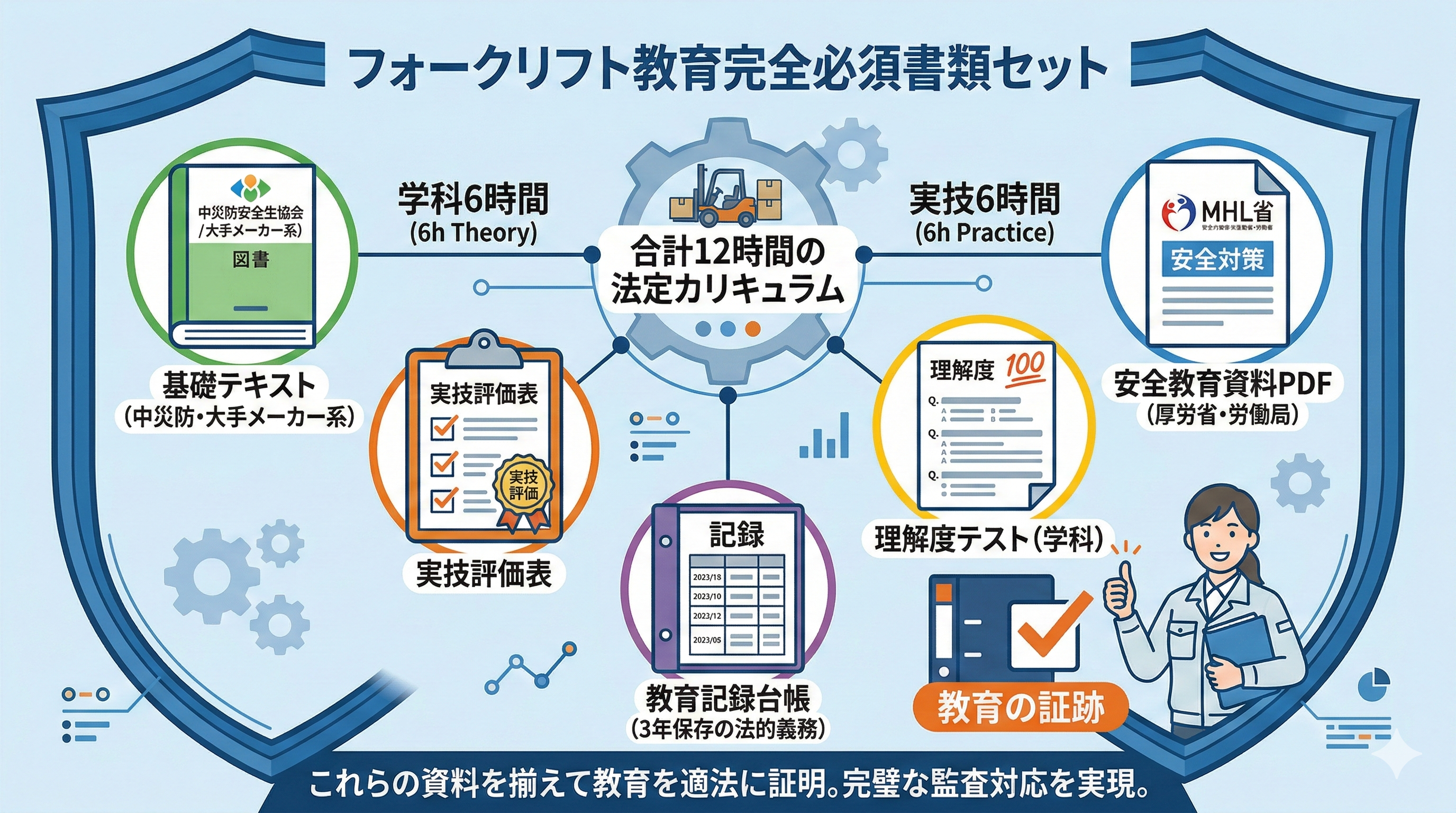 フォークリフト特別教育資料のPDF安全作業マニュアル関連の悩みである「フォークリフト特別教育の必要資料に関する全体像」について解決した企業担当者の画像